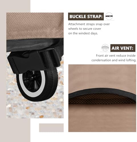 ULTCOVER Outdoor Waterproof Charcoal Kettle Grill Cover for Most 18 inch Round Smoker Size Up to 23” Dia x 32” H