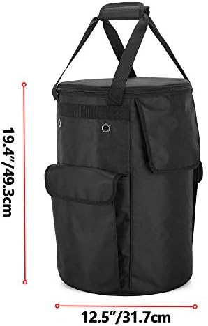 SAMDEW Propane Tank Cover, 20 lb Propane Gas Tank Bag with Side Flip Flap and Stable Tabletop Feature, 2 Storage Pockets, Ventilated with 4 Holes, Water & Wear Resistant, Black, Bag Only