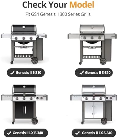 17.1" Flavorizer Bars for Weber Genesis II GS4 300 Series 3-Burner – Fits E-310/E-315/S-310/S-335, Replaces OEM 66795 – Porcelain-Enameled Steel, 5-Pack