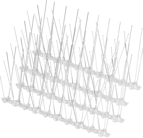 Bird Spikes Bird Deterrents Outside Pigeon Spikes with Plastic Base for Small Bird Pigeons Crows and Woodpeckers, for The Fence, Roof and Balcony
