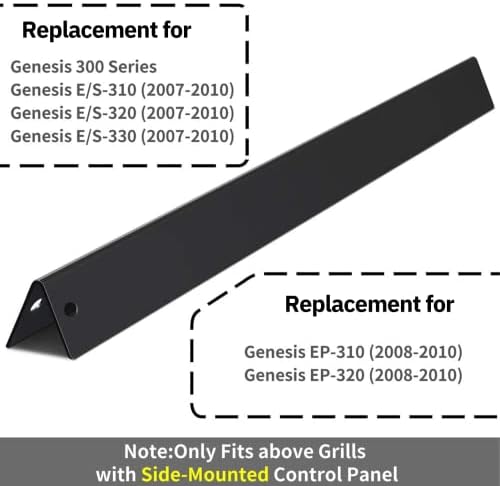 X Home 24.5-Inch Heavier Flavorizer Bars Replacement for Weber Genesis 300 Series (Side-Mounted Control), Genesis E-310 Grill Parts, Porcelain-enameled, 5-Pack