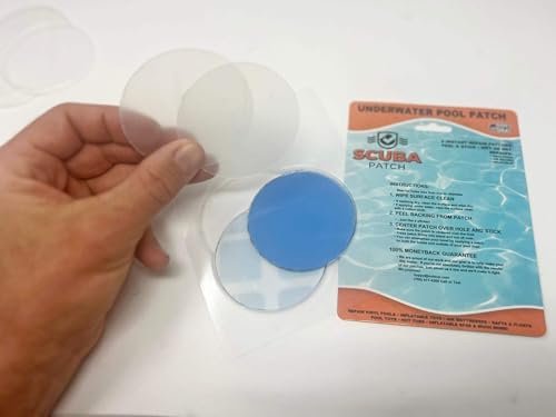 All-in-One Repair Kit for Above-Ground Pools | Fast, Underwater-Capable Peel-and-Stick OR Adhesive Glue-Down Vinyl Patches & for Easy Set and Frame Pools 6 Inch Peel and Stick