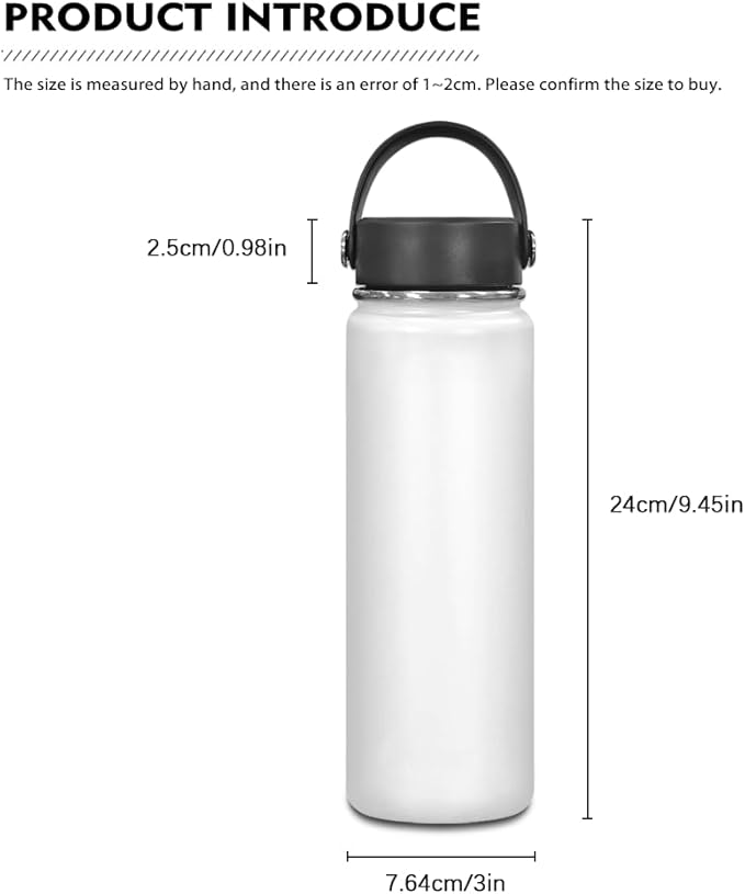 Soccer 20 OZ Stainless Steel Water Bottle Boys 2 Pcs Water Bottle Holder Carrier Sling Water Bottle Pouch Sleeve Vacuum Bottle
