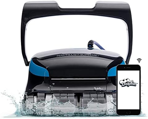 Dolphin Nautilus CC Supreme Wi-Fi Automatic Robotic Pool Vacuum Cleaner, Dual Drive, Waterline Scrubber Brush, Top Load Filter, Ideal for In-Ground Pools up to 50 FT