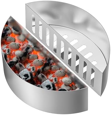 Skyflame 2 PCS Stainless Steel Charcoal Basket Holder, 2-IN-1 BBQ Grilling Accessories Compatible with Weber/Napoleon 22" / 26" Kettle Grill