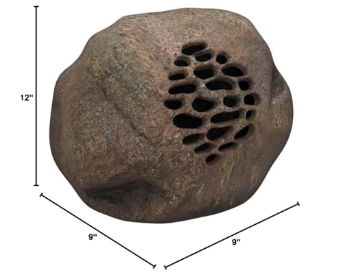 Alpine Corporation Weather-Resistant Bluetooth Solar-Powered Outdoor Wireless Rock Speaker - Set of 2