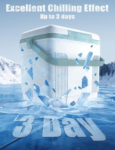 Pool Cooler with 2 Ice Pack – 22L Extra-Large Insulated Hanging Cooler for Above-Ground Pools, Fits Intex Bestway etc, Holds 24 Cans, Keeps Ice 3X Longer, Ideal for Poolside Camping & Outdoor Parties