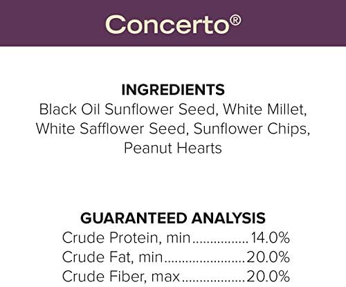 Blue Seal Concerto Wild Bird Seed | Premium High-Energy Blend, No Fillers, Corn Free | 20 Pound Bag