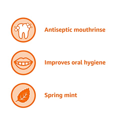 Amazon Basics Antiseptic Mouthwash, Mint, 33.80 Fl Oz, 2 Pack