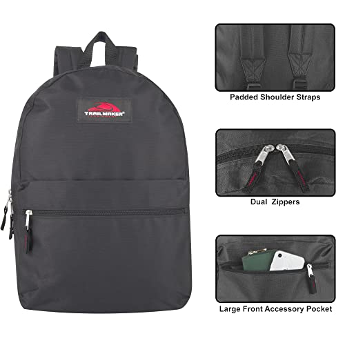 Trailmaker Classic 17 Inch Backpack with Adjustable Padded Shoulder Straps