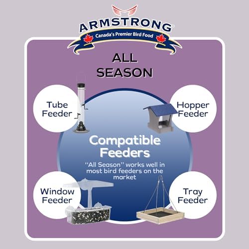 Armstrong Wild Bird Food All Season Bird Seed Blend, 40 Pounds - with Cut Corn, Wheat, White & Red Millet, Black Oil Sunflower Seeds for Blue Jays, Dark-Eyed Juncos and Mourning Doves