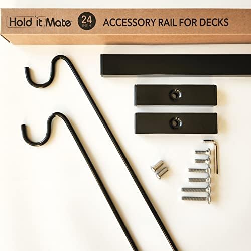 Long Hook Kits Ideal for Bird Feeders, Lighter Flower Baskets, Chimes, etc. for Vertical Spindled Deck Railings Only ((2) 34" on a 24" Mount)