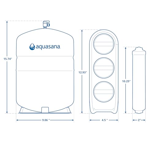 Aquasana SmartFlow® Reverse Osmosis Water Filter | RO Under Sink System | WQA Certified up to 99.99% of 90 contaminants Including Fluoride, PFAS, Arsenic, Lead, and Chlorine | Chrome Faucet