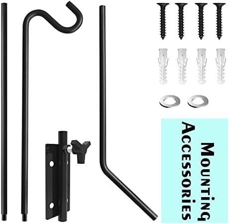 ERYTLLY 2 Packs Heavy Duty Deck Hook Wall Mounted, Extensible and Adjustable Deck Hook for Hanging Bird Feeder, Plants, Suet Baskets,Wind Chimes,Lanterns and More