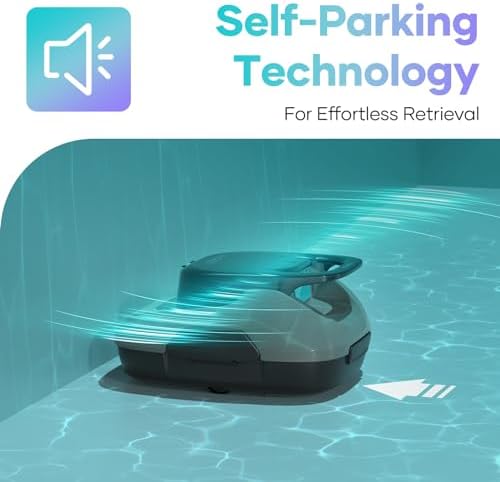 AIPER Cordless Automatic Cleaner, Pool Vacuum with Auto- Parking, Lightweight, Ideal for Above Ground Flat Pool up to 860 sq.ft.