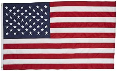 American Flag and Pole Set - 3x5 US Flag and 5' Spinning Flag Pole, Durable for Outdoors - Made in USA