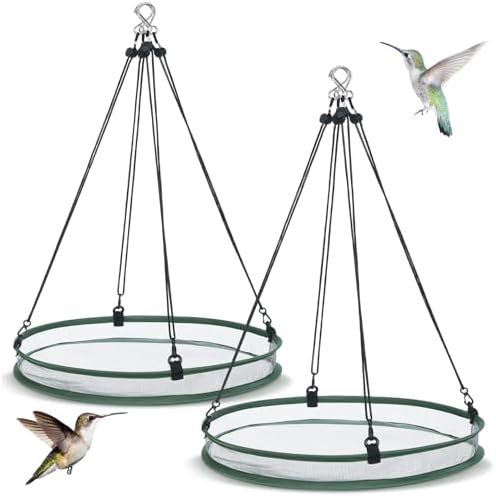 Universal Wild Bird Seed Catcher Hanging Hoop Platform Bird Seed Catcher Tray for Hummingbird Feeders Bee Feeder Outdoor Garden Accessories (2 Pieces,20 Inch)
