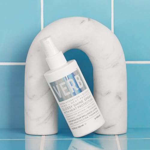 VERB Glossy Shine Spray with Heat Protection - Vegan Paraben Free Moisturizing Hair Spray without Harmful Sulfates for All Hair Types - Adds High Shine and Primes for Styling, 2oz / 60 mL (Pack of 2)