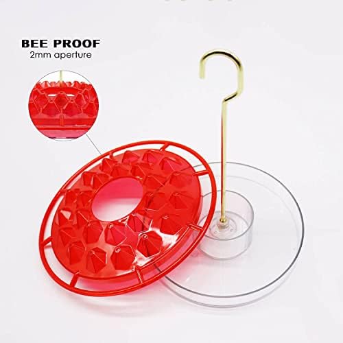 Hummingbird Feeders for Outdoors Hanging (2 Pack) 25 Feeding Ports 10 oz, Plastic Hummzinger Hummingbird Feeder, Bee-Proof Leak-Proof No Drip, Easy to Clean with Cleaning Brushes