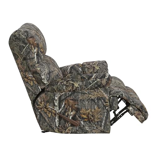 Lexicon Glider Recliner Chair with Lever Handle, Textured Microfiber Manual Recliner, Plush Stitching Cushion, Pillow Top Arms, Rustic Armchair for Cabin/Living Room, Easy Assembly, Camouflage
