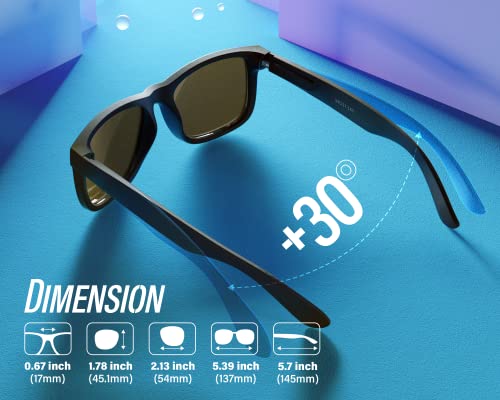 VELAZZIO Polarized Sunglasses for Men Women UV400 Protection Unisex Sunglasses Ultralight Frame for Driving Cycling Skiing, Black Frame Blue Lens
