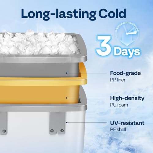 VIVOHOME 13QT Portable Pool Cooler with Handle - Hanging Poolside Design, Insulated Hard Cooler for Above-Ground Pools, Keeps Drinks Cold Up to 3 Days, Great for Pool Party, Fishing, Camping, Beach