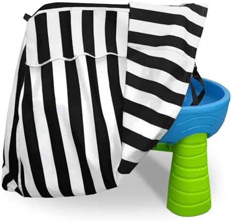 AKEfit Kids Water Table Cover Fits Rain Showers Splash Pond Water Table for Toddlers, Waterproof Dustproof Outdoor Toys Cover, Black White