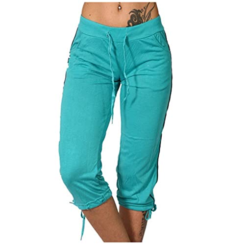 APIVOE Capri Sweatpants for Women Casual Lightweight Capri Joggers Plus Size Drawstring Capri Pants Summer Workout Capris