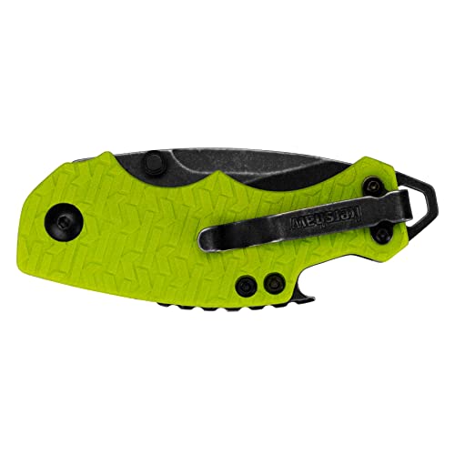 Kershaw Shuffle Lime (8700LIMEBW) Multifunction Pocket Knife; 2.4” BlackWash Stainless Steel Blade; K-Texture Grip, Liner Lock, Reversible Deep-Carry Pocketclip, Screwdriver, Bottle Opener; 2.8 OZ