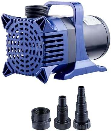 Alpine Corporation 2100 GPH Submersible Water Pump with 33 FT Cord and Adapters for Ponds, Fountains, Waterfalls, and Water Circulation, 192 Watts 20 FT Lift Quiet Operation Vertical/Horizontal
