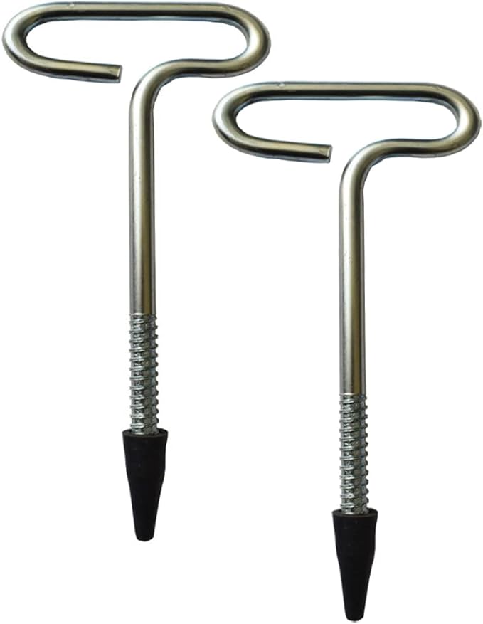 2 Pieces Ice Fishing Nail Ice Fishing Tent Nail Ice Fishing Tent Peg Camping Tent Threaded Peg Stainless Steel Ice Fishing Shelter Stake Nail Tent Fixer Accessory, Silver