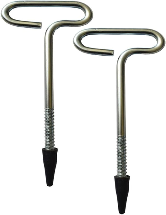 2 Pieces Ice Fishing Nail Ice Fishing Tent Nail Ice Fishing Tent Peg Camping Tent Threaded Peg Stainless Steel Ice Fishing Shelter Stake Nail Tent Fixer Accessory, Silver