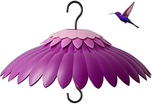 Baffle for Bird Feeder Cover With 3 Hooks - Suitable for Hummingbird and Wild Bird Feeders, Built-in Moat, Protective Hanging Cover, 14 Inches (Deep Purple)