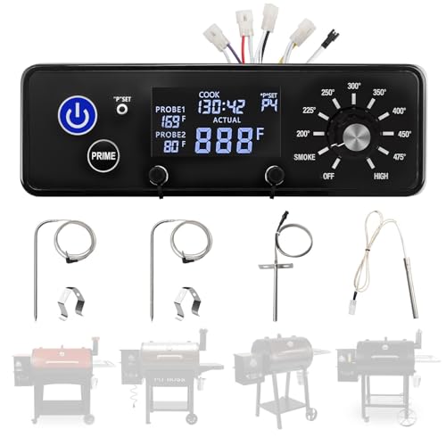 Digital Controller Kit for Pit Boss PB550G PB440D2 PB700NC PB820XL, LCD Control Board Compatible withPit Boss Pro Series PB820PS1 PB1100PS1 with RTD Temp Sensor,2pcs Meat Probe,Igniter,Part NO. AC03P9