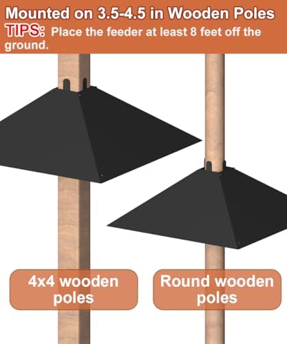 Metal Squirrel Baffle for 4x4 Post, Outside Wooden Pole Mount Squirrel Guards for Bird Feeders, 17 Inch Squirrels Deterrents Stopper to Deter Racoons, Black, 2pcs