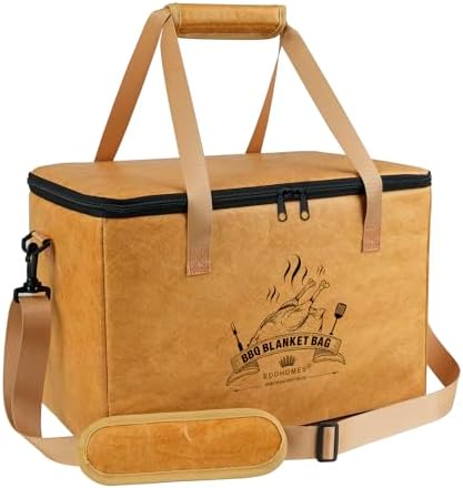 BBQ Blanket for Resting Meat, Reusable Insulated Brisket Resting Blanket, Large Capacity BBQ Meat Blanket Bag with Adjustable Shoulder Strap, Smoker Meat Insulated Resting Bag for BBQ Meat