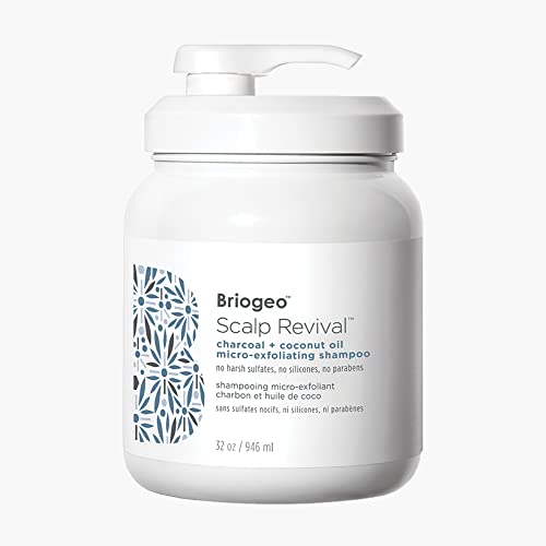Briogeo Scalp Revival Charcoal + Coconut Oil Micro-Exfoliating Shampoo, Treatment for Dry & Itchy Scalp, Clarifying Shampoo for Build Up, Scalp Scrub for Oily Scalp, Vegan, Cruelty-Free, 32 fl oz