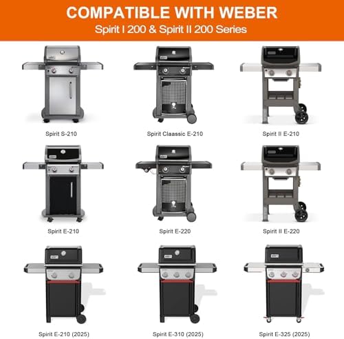 Full-Size Griddle Inserts for Weber Spirit I & II 200 Series Grills, Flat Top Grill Griddle for GS4 Spirit E-210 E-220 S-210 S-220, Rectangular Grill Insert Replacement for 7637 Grates