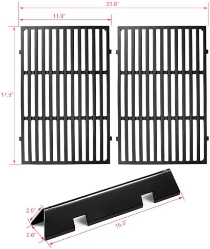Spirit E-310 Grill Replacement Parts 7636 Flavorizer Bars 7638 Grill Grates for Weber Spirit I and Spirit II Grill Parts E-310 E-330 GS4 SP-310 S-310 300 Series Parts II E310 Grill Parts Flavor Bars