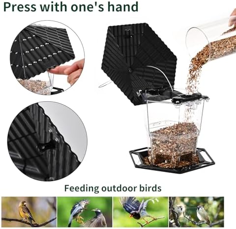 Bird Feeders for Outdoors Hanging Bird Feeder Wild Bird Seed, Black 2 Pack B