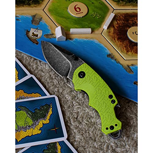 Kershaw Shuffle Lime (8700LIMEBW) Multifunction Pocket Knife; 2.4” BlackWash Stainless Steel Blade; K-Texture Grip, Liner Lock, Reversible Deep-Carry Pocketclip, Screwdriver, Bottle Opener; 2.8 OZ