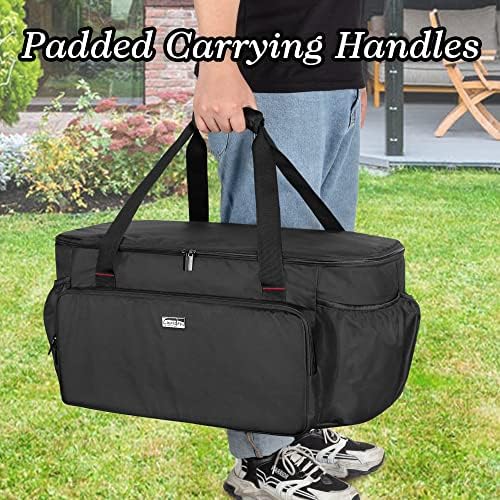 samdew Portable Grill Carry Bag Compatible with Weber 1141001 Go-Anywhere Gas Grill, Outdoor Camp Grill Cover Compatible with Weber 121020 Go-Anywhere Charcoal Grill, Bag Only (Patented Design)