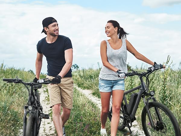 35-Speed Electric Bike for Adults 750W 26" Tire Commuting Electric Mountain Bike 20MPH Range 55+ Miles 374.4Wh Removable Battery Front Fork Suspension Fenders Lightweight Electric Bicycle,Black