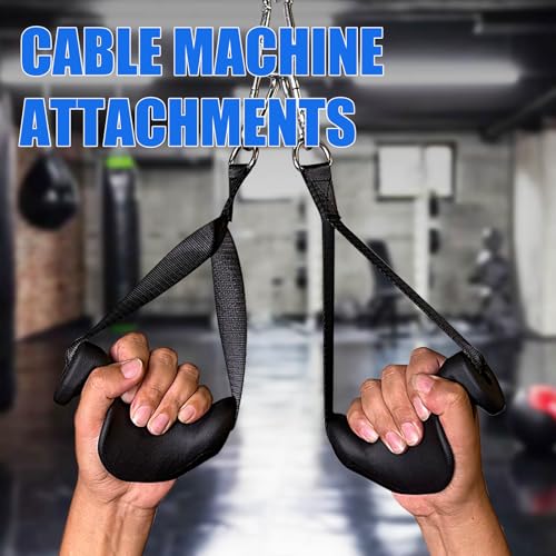 Ergonomic Tricep Rope Pull Down Attachment, Upgraded Long Triceps Rope Cable Attachments for Gym, LAT Pull Down Bar for Cable Machine, Tricep LAT Pulldown Workout Cable Attachments (Cable HANDLES-01)