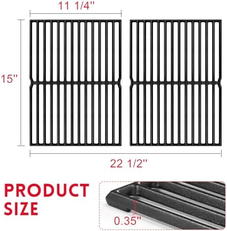 GGC 7522 7521 15" Grill Grates Replacement for Weber Genesis Silver A, Cast Iron Grate Grid for Weber Spirit E/S 200 E/S210, Spirit 500