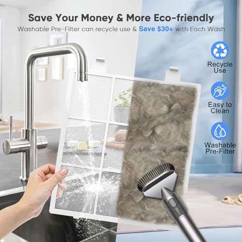 Air Purifiers for Home with H14 Hepa Filters, Air Purifiers for Home Large Room with Washable PreFilters Up to 3000 Ft², Double Air Intake, Air Quality Monitor, 22dB Sleep Mode for Bedroom