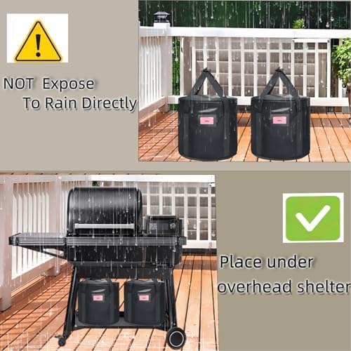 32LBS Wood Pellet Storage Containers for Smoker,Stay Dry Wood Pellets Storage Bin Compatible With Traeger/pit boss Pellet,Portable charcoal storage container bin feature Anti-Shock & Crack