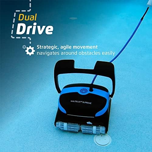 Dolphin Nautilus CC Supreme Wi-Fi Automatic Robotic Pool Vacuum Cleaner, Dual Drive, Waterline Scrubber Brush, Top Load Filter, Ideal for In-Ground Pools up to 50 FT
