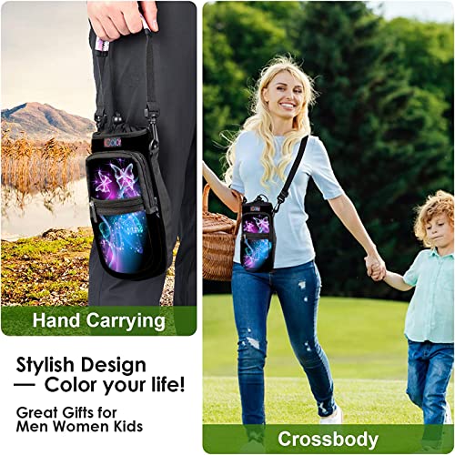 icolor Water Bottle Carrier Bag Holder 25/32/40/64oz,Adjustable Padded Shoulder & Handle Strap Sports Sling Hiking Pack,Insulated Neoprene Wide Mouth Bottle Sleeve