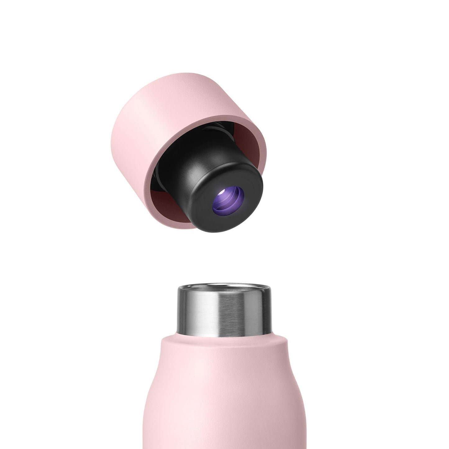 LARQ Bottle PureVis 17 oz - Self-Cleaning and Insulated Stainless Steel Water Bottle with UV Water Purifier and Award-winning Design | Reusable & Travel Friendly, Himalayan Pink